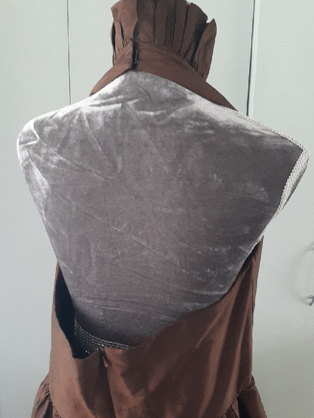 ALFRED SUNG🤎Chocolate Brown Halter Midi Dress with Side Pockets, Lined Sz 22 - Picture 4 of 10